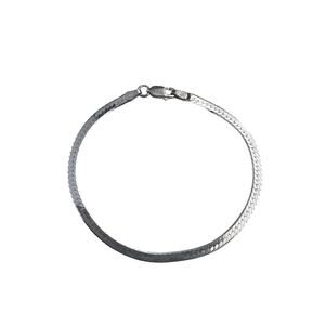 Milor Italy Flat Herringbone Chain Bracelet 7.25